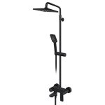 ROSAN S2 BLACK BATERIJA ZA TUŠ KADU SA USPONSKIM TUŠEM 210x210mm I IZLIVOM 237351B
