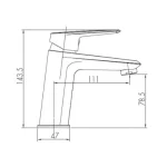 Baterija za umivaonik Framo C200101TCBSHSNOP Crna Mat hrom tehnicki crtez dimenzije