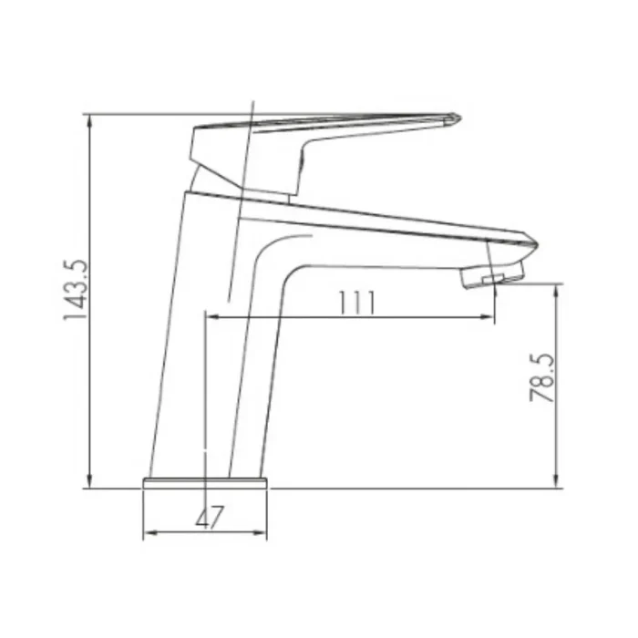 Baterija za umivaonik Framo C200101TCBSHSNOP Crna Mat hrom tehnicki crtez dimenzije