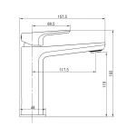 Baterija za umivaonik Framo E500101TCBSHSNOP tehnicki crtez dimenzije