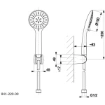 KFA Moza crni tus set 841 220 tehnicki crtez dimenzije