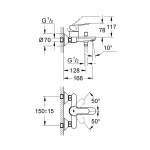 grohe bauedge jednorucna baterija za kadu 23334000 tehnicki crtez dimenzije