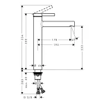 Hansgrohe Zesis S 240 baterija za umivaonik tehnicki crtez dimenzije 74731000