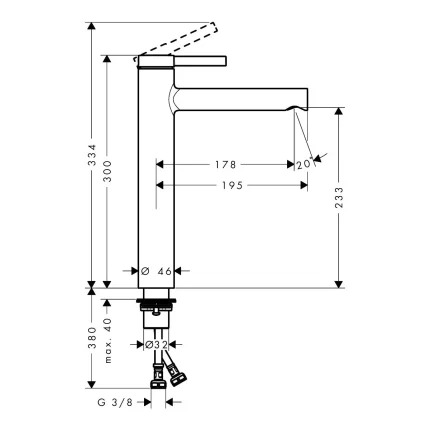 Hansgrohe Zesis S 240 baterija za umivaonik tehnicki crtez dimenzije 74731000
